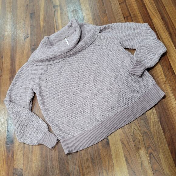 Free People By Your Side Cowl Neck or Off Shoulder Sweater Oversized XS - Picture 4 of 12